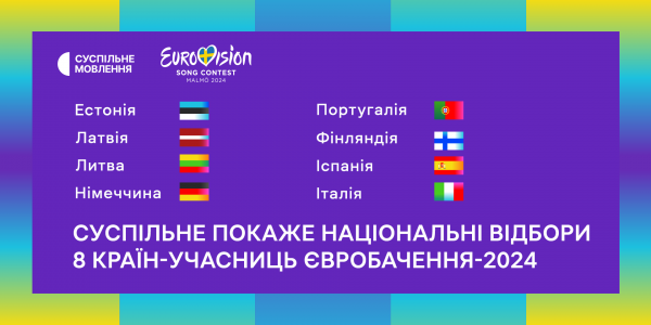 "Суспільне Культура" покаже в ефірі нацвідбори 8 країн-учасниць "Євробачення"