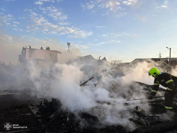  Вогнеборці ліквідували пожежу на території бази відпочинку у Солотвині 