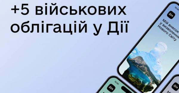 У "Дії" з’явилися нові військові облігації - "Токмак", "Соледар", "Форос", "Новий Світ", "Лівадія"