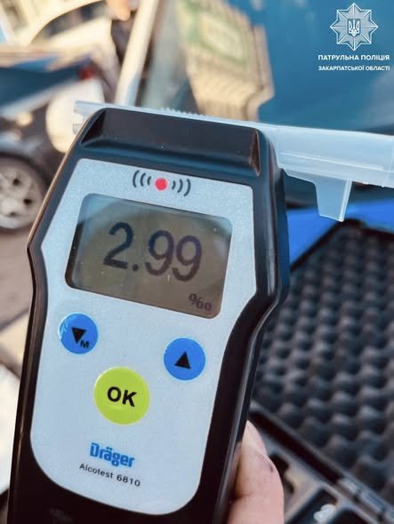 В Ужгороді затримали водія, який спричинив ДТП з майже 3-ма проміле алкоголю