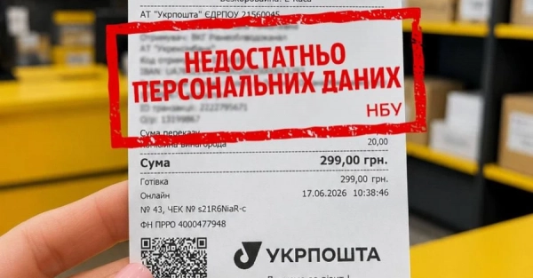 В НБУ заявили, що не зобов'язували Укрпошту вказувати персональні дані на квитанціях